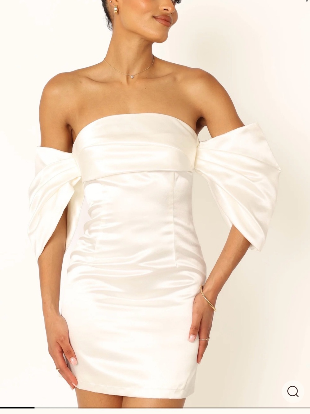 Petal & Pup Nisha Strapless Mini Dress in Ivory, Engagement Bridal Shower dress